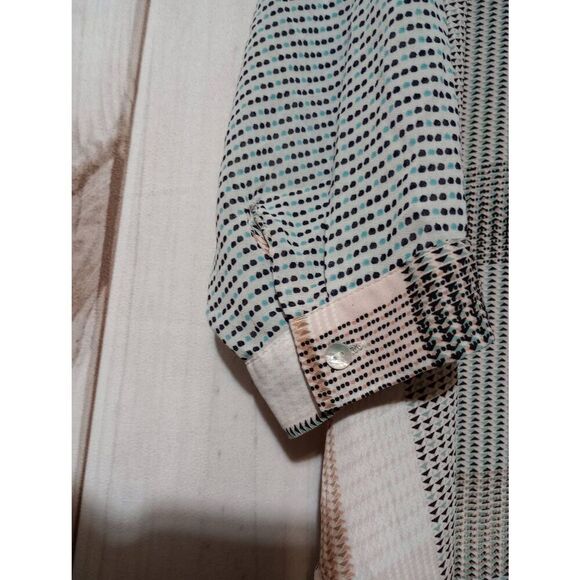 Jones New York Shirt Ladies‎ 1x Button Front 3/4 Sleeve Flowy Patchwork - Picture 4 of 7